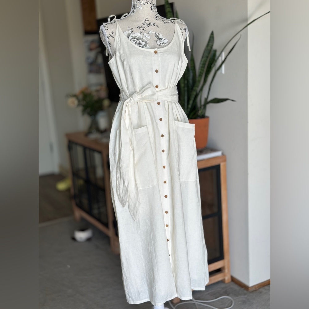 NWT Emerson Fry Linen Midi Dress | Made in USA | M